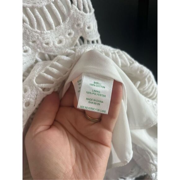 Lilly Pulitzer White Natalie Resort Scalloped Lace Strappy Tank Dress Lined Size - Picture 5 of 6